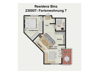 Appartamento per vacanze Binz Pianta del piano 27