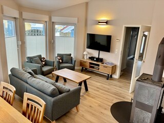 Wohn-/Essbereich mit Kaminofen