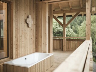 Terrasse mit Badewanne