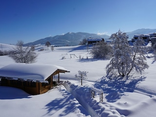 Blick vom Balkon im Winter