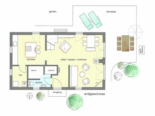 Erdgeschoss und Garten