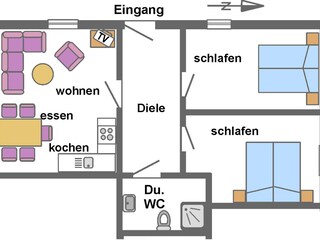 Grundriss der Fewo 2