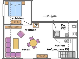 Grundriss der Fewo 3