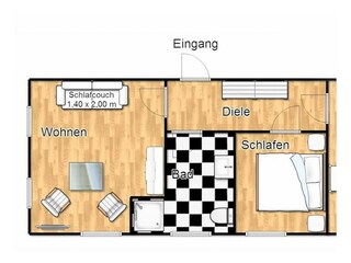 Appartamento per vacanze Binz Pianta del piano 22