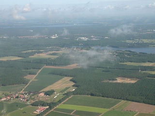 Felder, Wiesen und Wälder vom Ballon aus