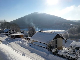 Seeblick im Winter von der Dachterrasse