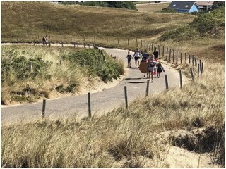 Walk through the dunes to the beach.