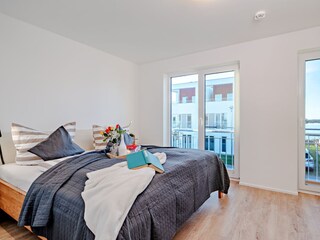 Schlafzimmer mit Blick auf die Schlei, Schleivilla Ahoi