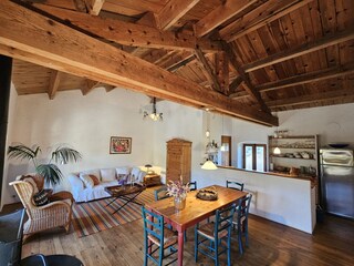 Living room with open kitchen