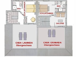 Grundriss Obergeschoss Casa Lavanda (links)