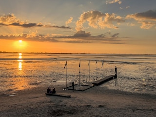 Sonnenuntergang am Strand Dangast