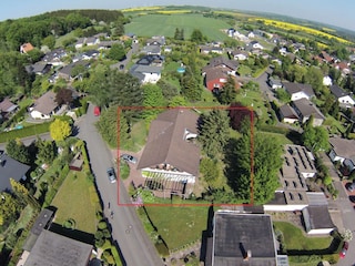 Lufbild vom Ferienhaus und Möhnesee