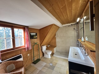 Bad mit Dusche mit direktem Zugang über Schlafzimmer 1