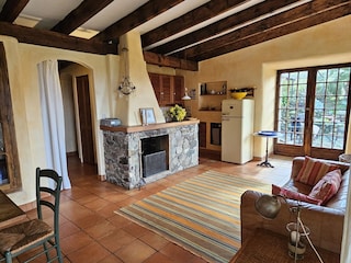 Living room with open kitchen