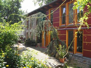 red shed view from the outside