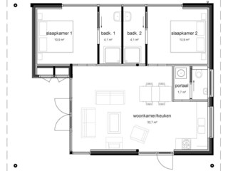 Bungalow Renesse Pianta del piano 23