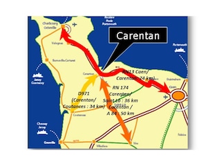 Carentan road network map