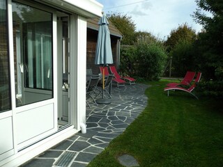 Veranda and terrace facing east