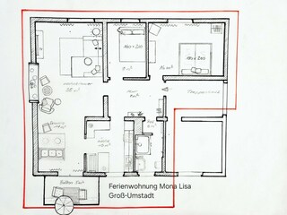 Mona Lisa-Grundriss der Wohnung
