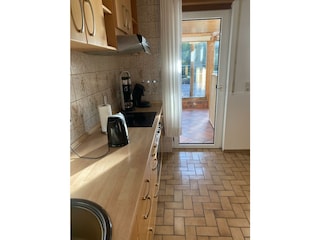 Ferienwohnung Blick ins Grüne, Küche Arbeitsber.