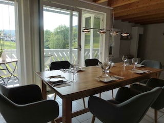 Ferienhaus Zur Mühle-Essbereich mit Aussicht