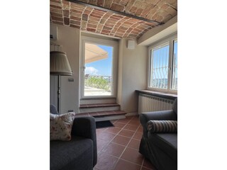 View from the living room to the terrasse