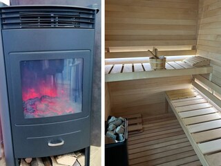 Sauna und Kamin