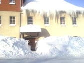 Der Eingang zum Ferienhaus ist noch frei