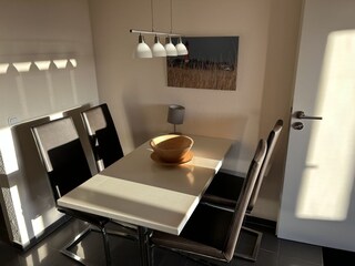 Essbereich mit 4 soliden  Freischwingern von Venjakob