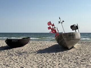 Fischerboote am Strand Richtung Göhren