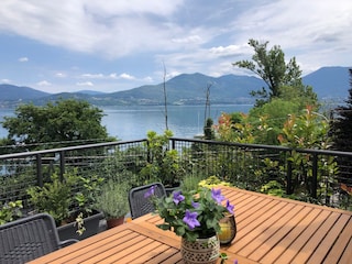 Terrance over looking the lake