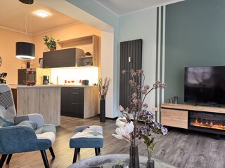 offener Wohn Essbereich mit moderner Küche