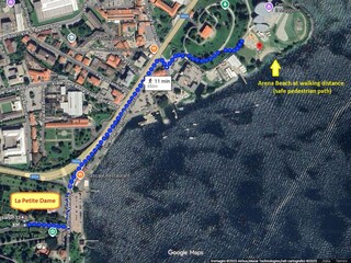 Arena beach at walking distance.