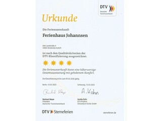 4 Sterne Klassifizierungsurkunde