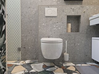 Bathroom with marble floor