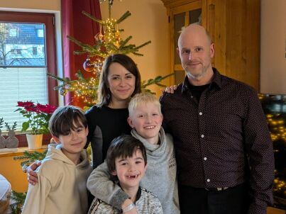 Familie Michael Grawe und Natalia Ferber mit Kids