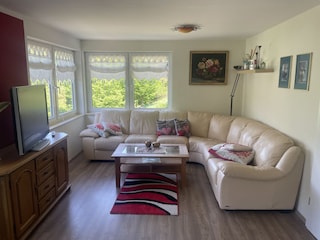 Große Stube mit Eckcouch und traumhafter Aussicht