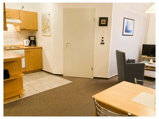 Der Wohn- und Küchenbereich.