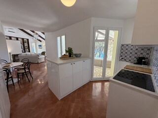 Blick auf die offene Küche