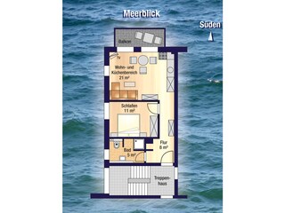 Appartamento per vacanze Sassnitz Pianta del piano 17