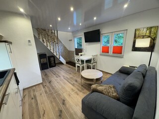 Overview of the living and dining area of the property