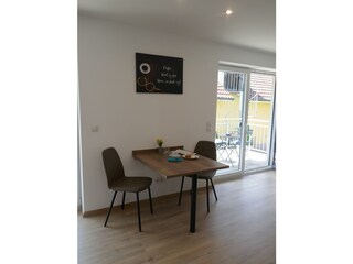 Dining area with a view of the balcony