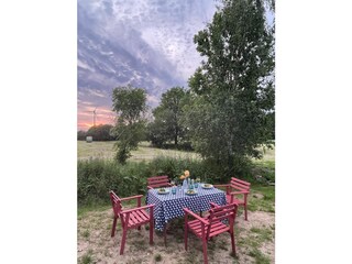 Abendessen am Sandplatz