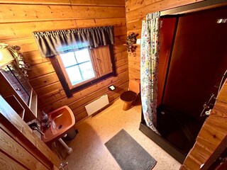 Badezimmer im Blockhaustile