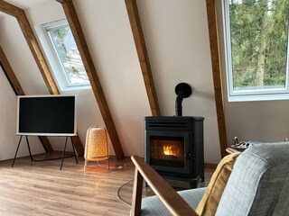 Wohnzimmer mit Pelletkamin