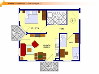 Appartementhaus Linquenda 11 - Meeresrauschen - Grundriss