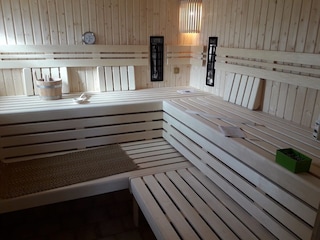 extra große Familien-Sauna und Dusche