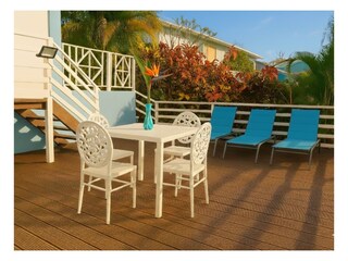 Terrasse - Tisch, Stühle und Liegen