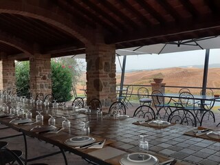 Hier findet das Abendessen mit den Gästen statt