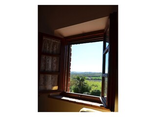 Blick aus dem Fenster der Ferienwohnung Pervinca